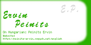 ervin peinits business card